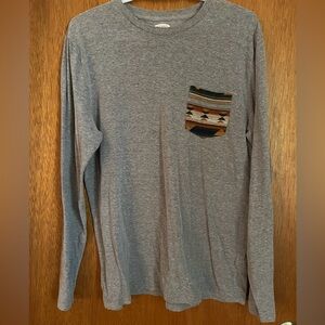 Bundle Offer! 5/30$ Heather Gray Long Sleeve with Patterned Pocket